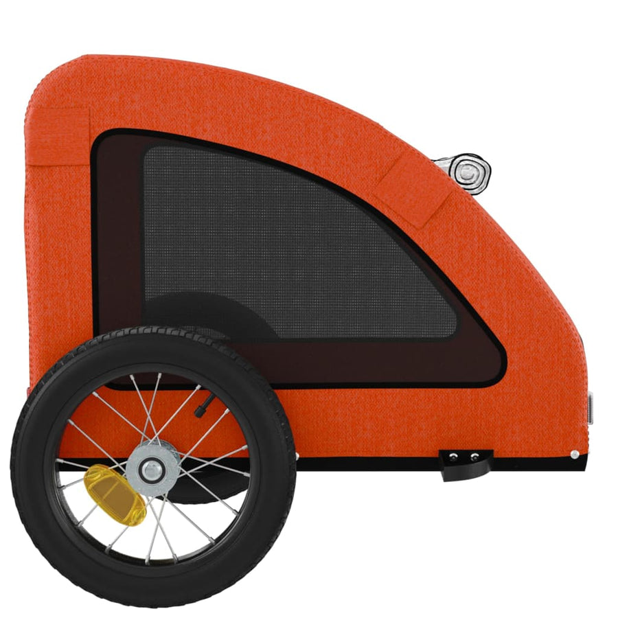 Hondenfietstrailer oxford stof en ijzer oranje 124 x 53 x 53 cm orange