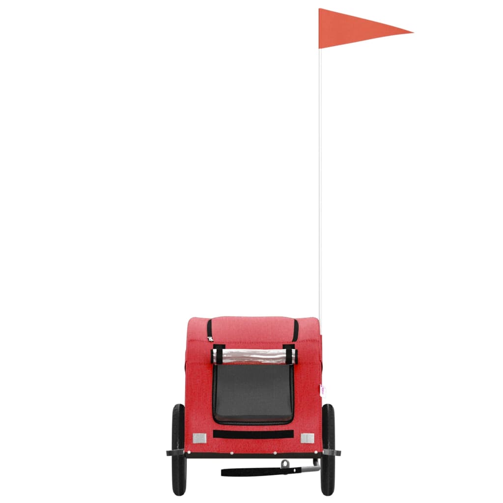 Hondenfietstrailer oxford stof en ijzer rood 124 x 53 x 53 cm Rood