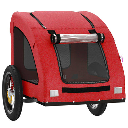 Hondenfietstrailer oxford stof en ijzer rood 124 x 53 x 53 cm Rood