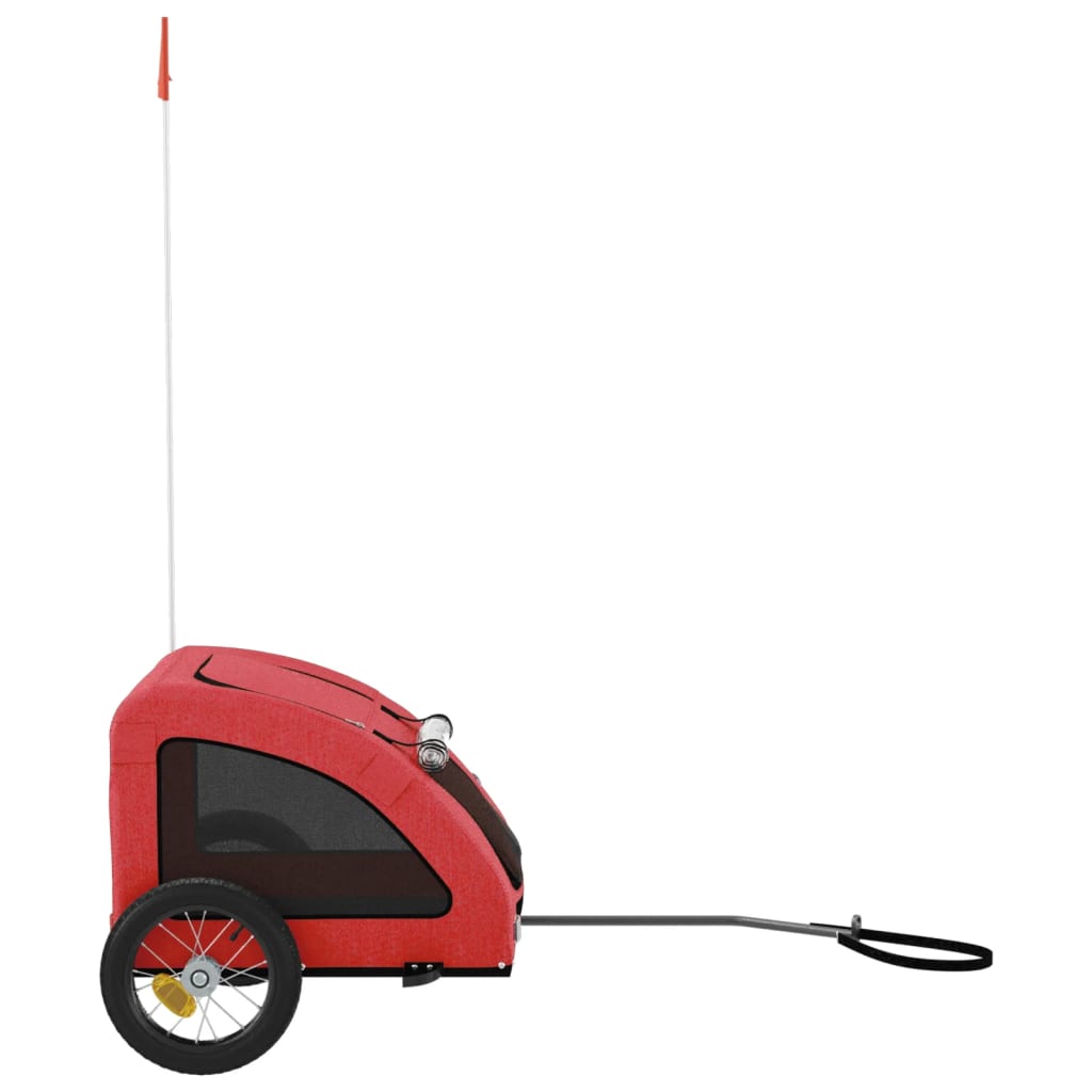 Hondenfietstrailer oxford stof en ijzer rood 124 x 53 x 53 cm Rood