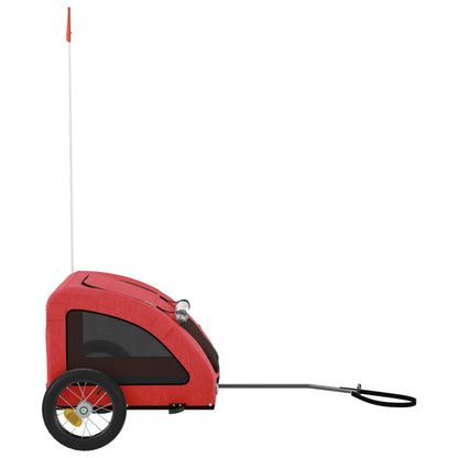 Hondenfietstrailer oxford stof en ijzer rood 124 x 53 x 53 cm Rood