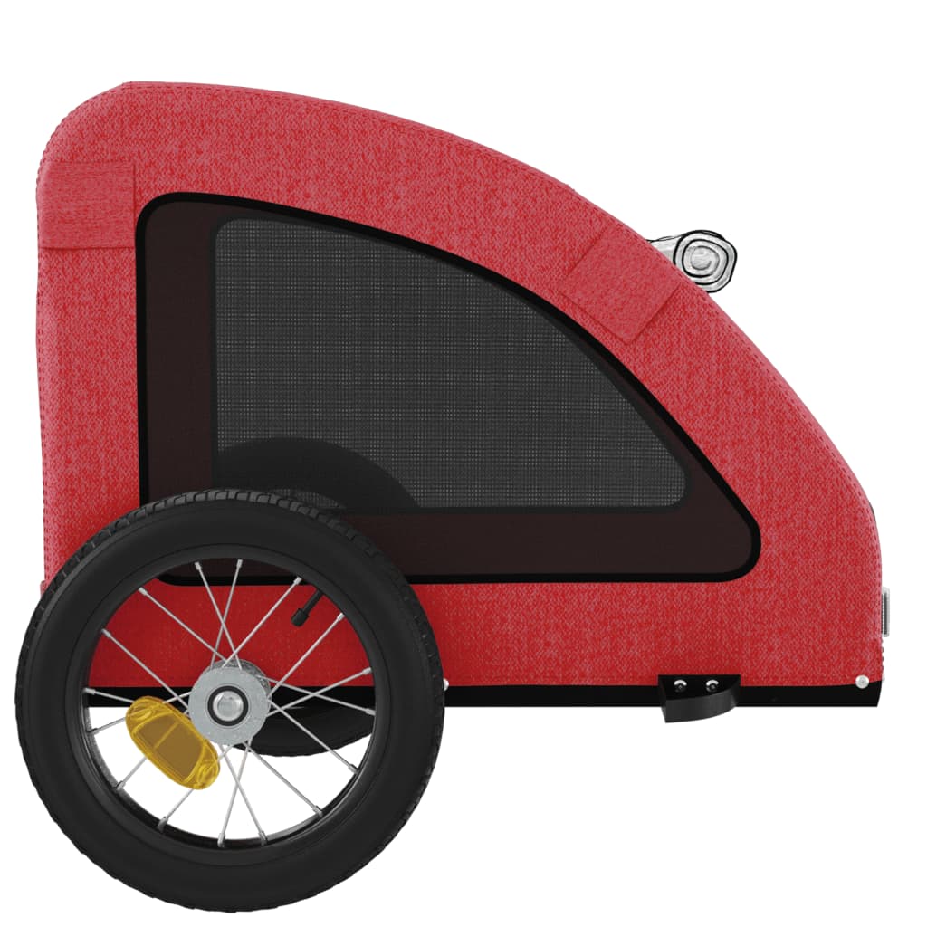 Hondenfietstrailer oxford stof en ijzer rood 124 x 53 x 53 cm Rood