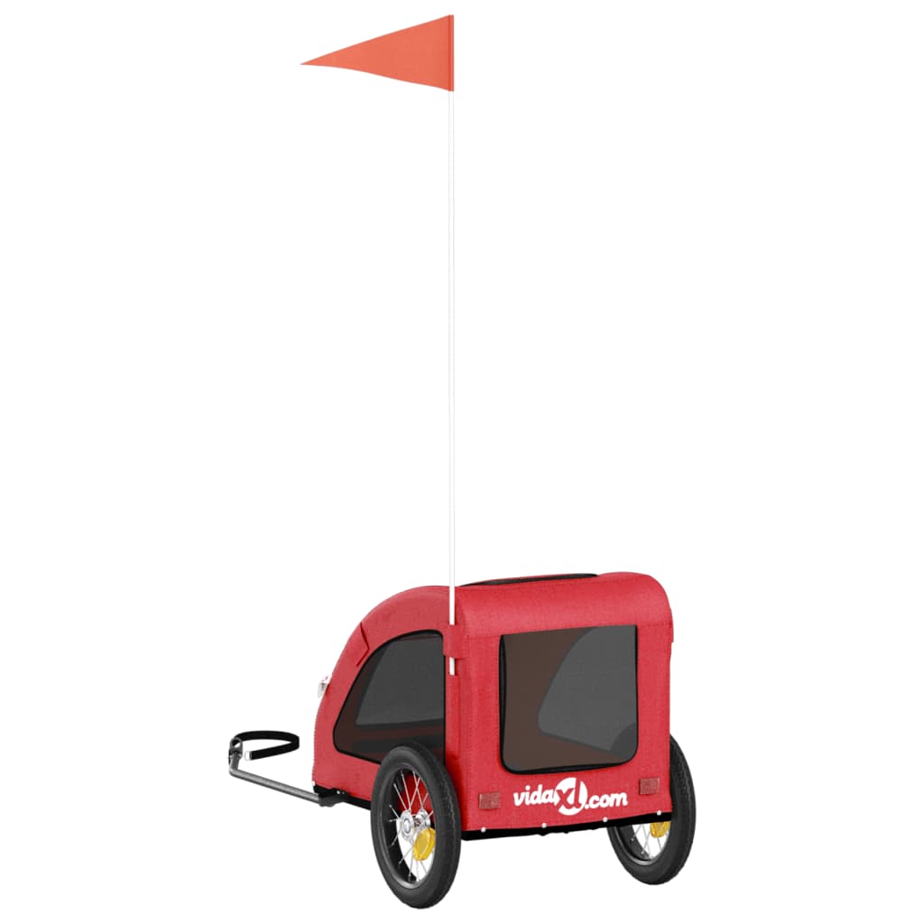 Hondenfietstrailer oxford stof en ijzer rood 124 x 53 x 53 cm Rood