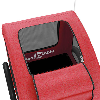 Hondenfietstrailer oxford stof en ijzer rood 124 x 53 x 53 cm Rood