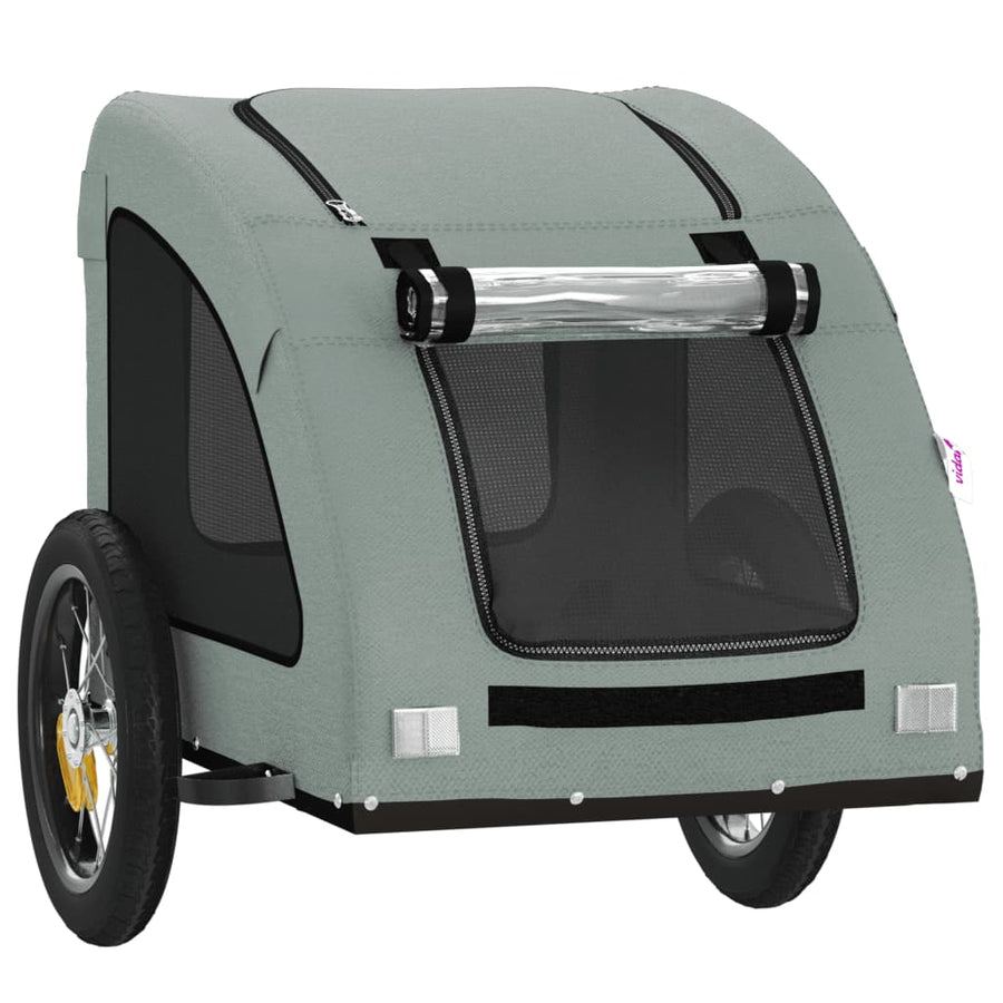 Hondenfietstrailer Oxford Stof En Ijzer 124 x 53 x 53 cm Grijs