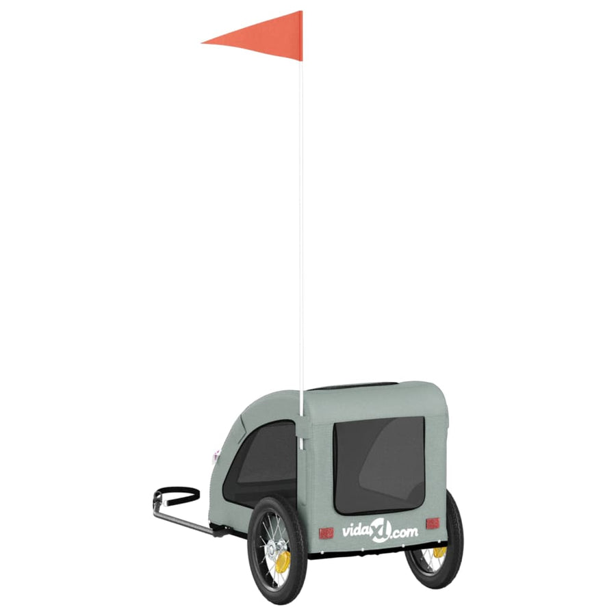 Hondenfietstrailer Oxford Stof En Ijzer 124 x 53 x 53 cm Grijs