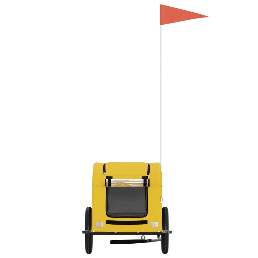 Hondenfietstrailer oxford stof en ijzer geel 124 x 53 x 53 cm Geel