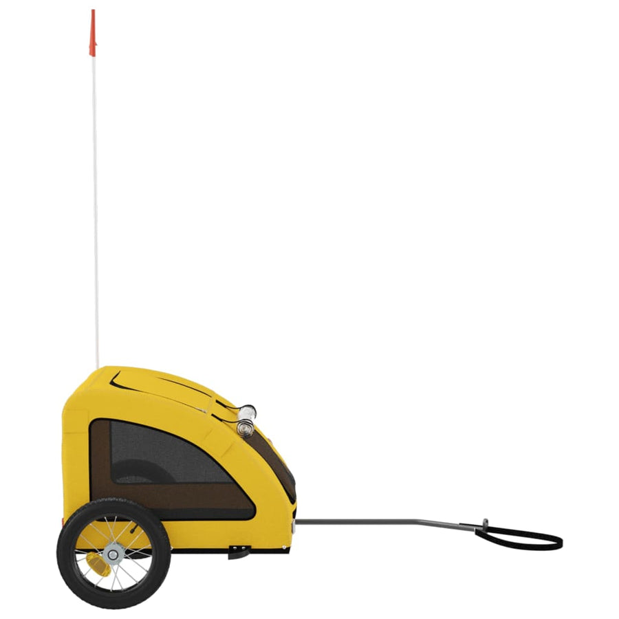 Hondenfietstrailer oxford stof en ijzer geel 124 x 53 x 53 cm Geel