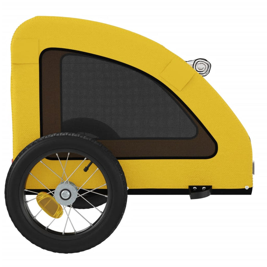 Hondenfietstrailer oxford stof en ijzer geel 124 x 53 x 53 cm Geel
