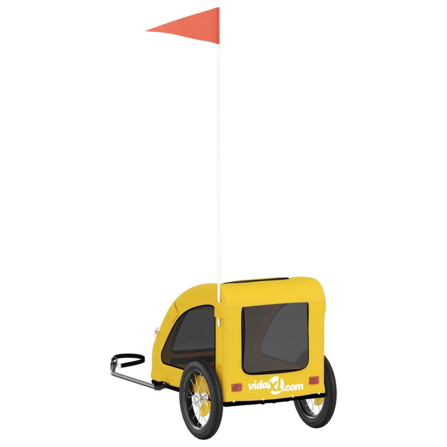 Hondenfietstrailer oxford stof en ijzer geel 124 x 53 x 53 cm Geel