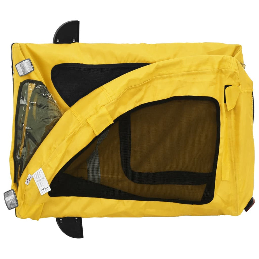 Hondenfietstrailer oxford stof en ijzer geel 124 x 53 x 53 cm Geel