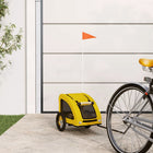 Hondenfietstrailer 124x53x53 cm geel