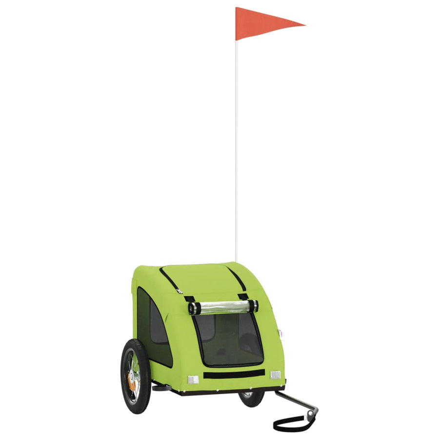Hondenfietstrailer oxford stof en ijzer groen 124 x 53 x 53 cm Groen