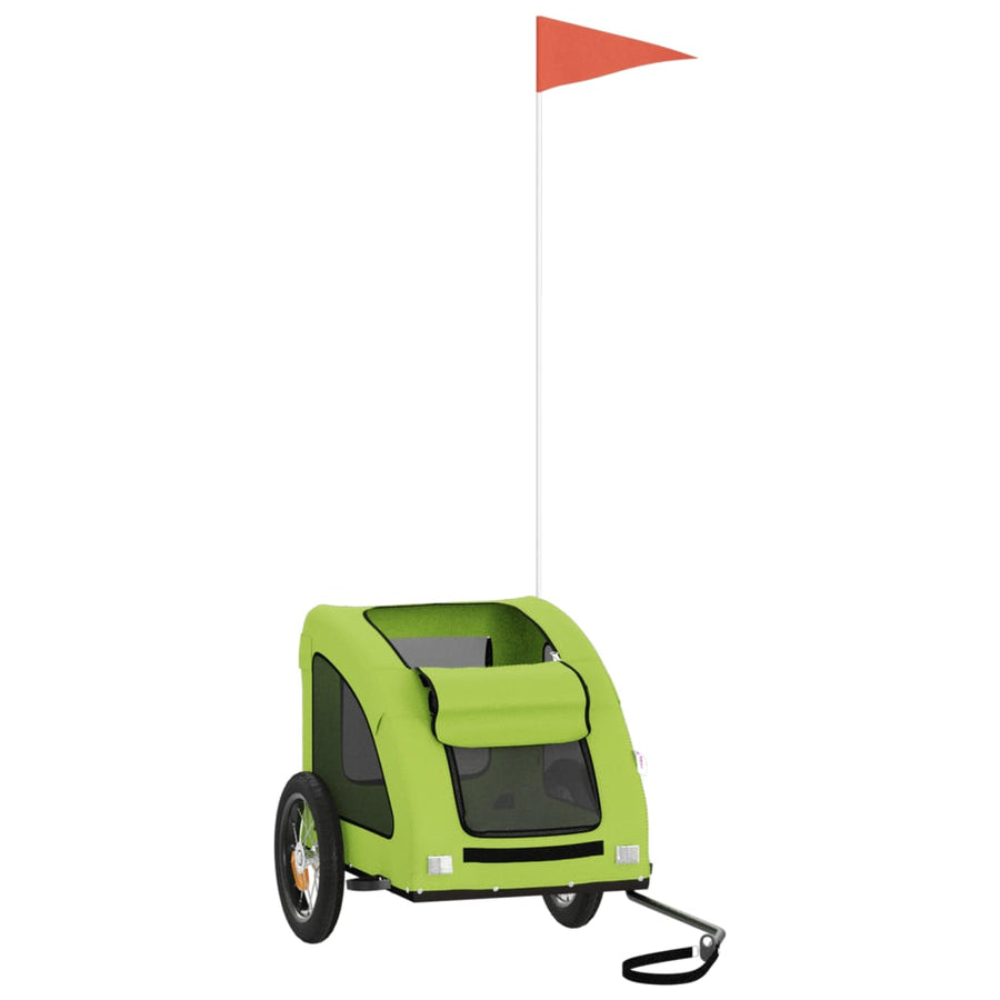 Hondenfietstrailer oxford stof en ijzer groen 124 x 53 x 53 cm Groen