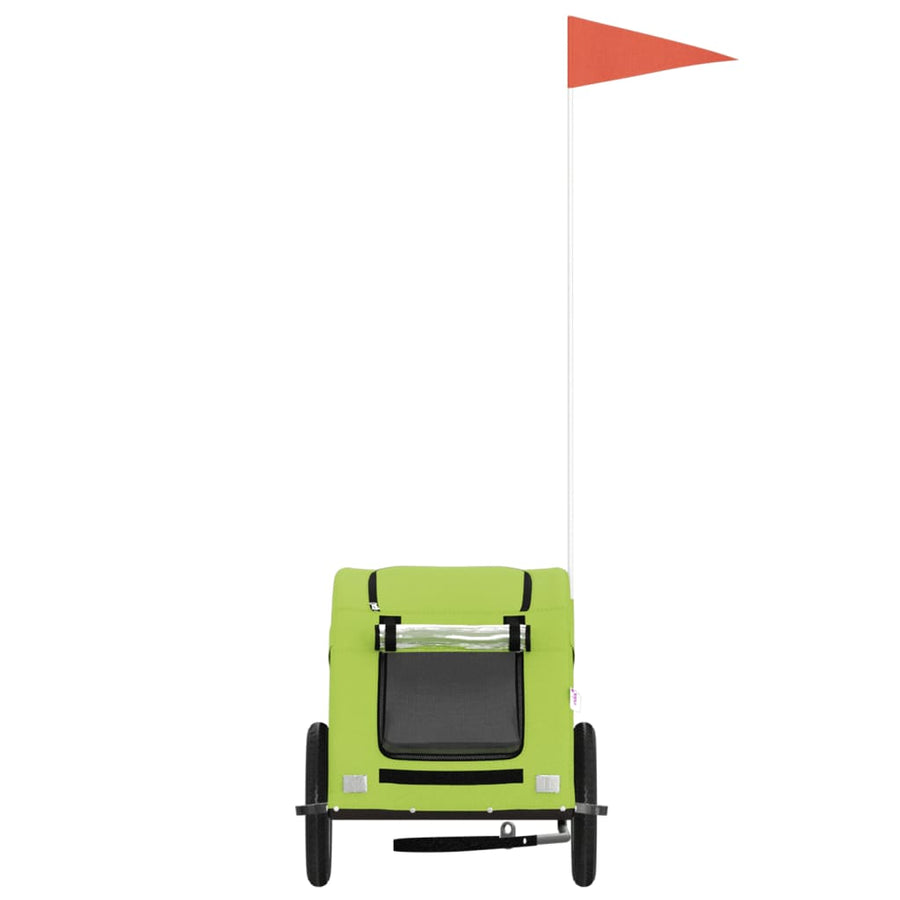 Hondenfietstrailer oxford stof en ijzer groen 124 x 53 x 53 cm Groen