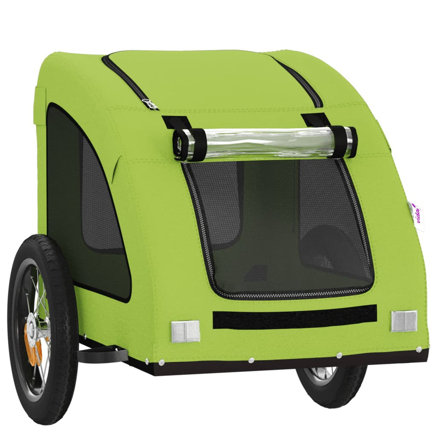 Hondenfietstrailer oxford stof en ijzer groen 124 x 53 x 53 cm Groen