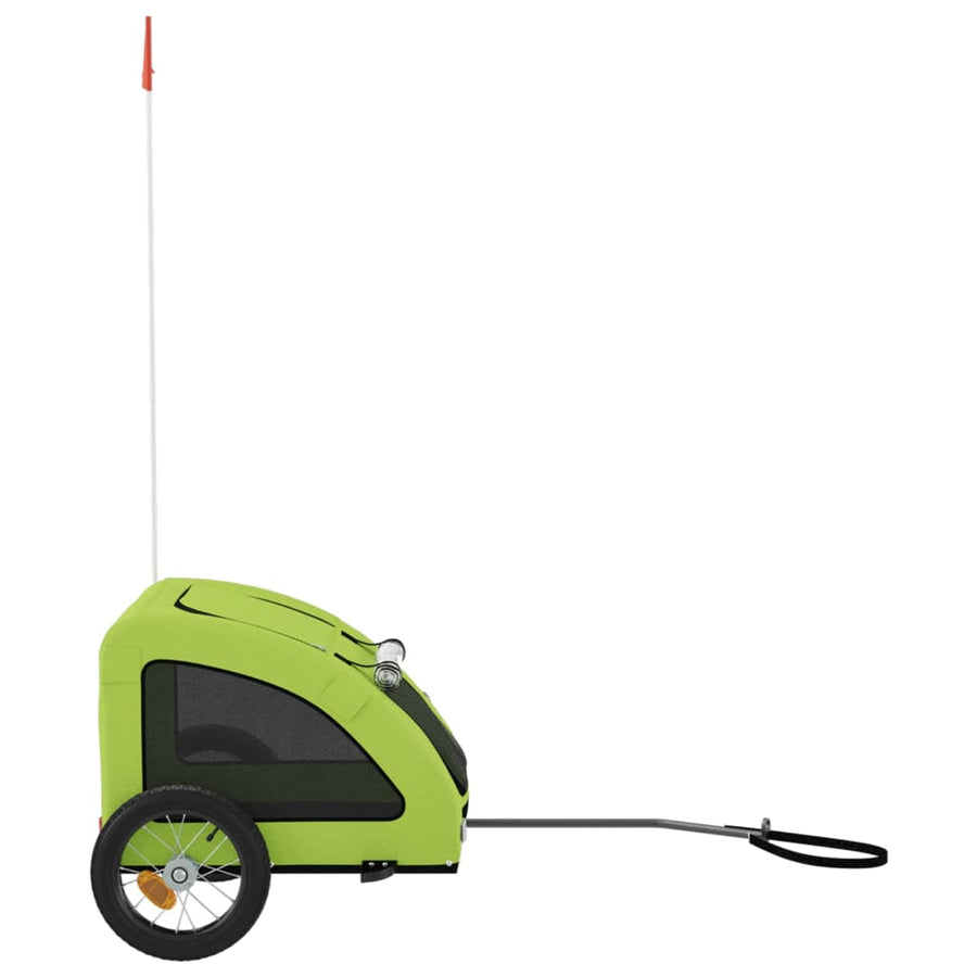 Hondenfietstrailer oxford stof en ijzer groen 124 x 53 x 53 cm Groen