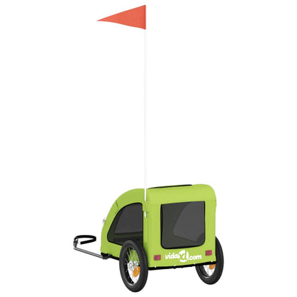 Hondenfietstrailer oxford stof en ijzer groen 124 x 53 x 53 cm Groen