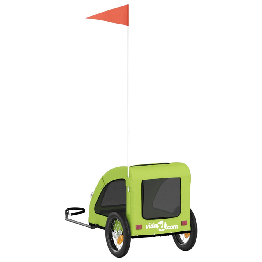 Hondenfietstrailer oxford stof en ijzer groen 124 x 53 x 53 cm Groen