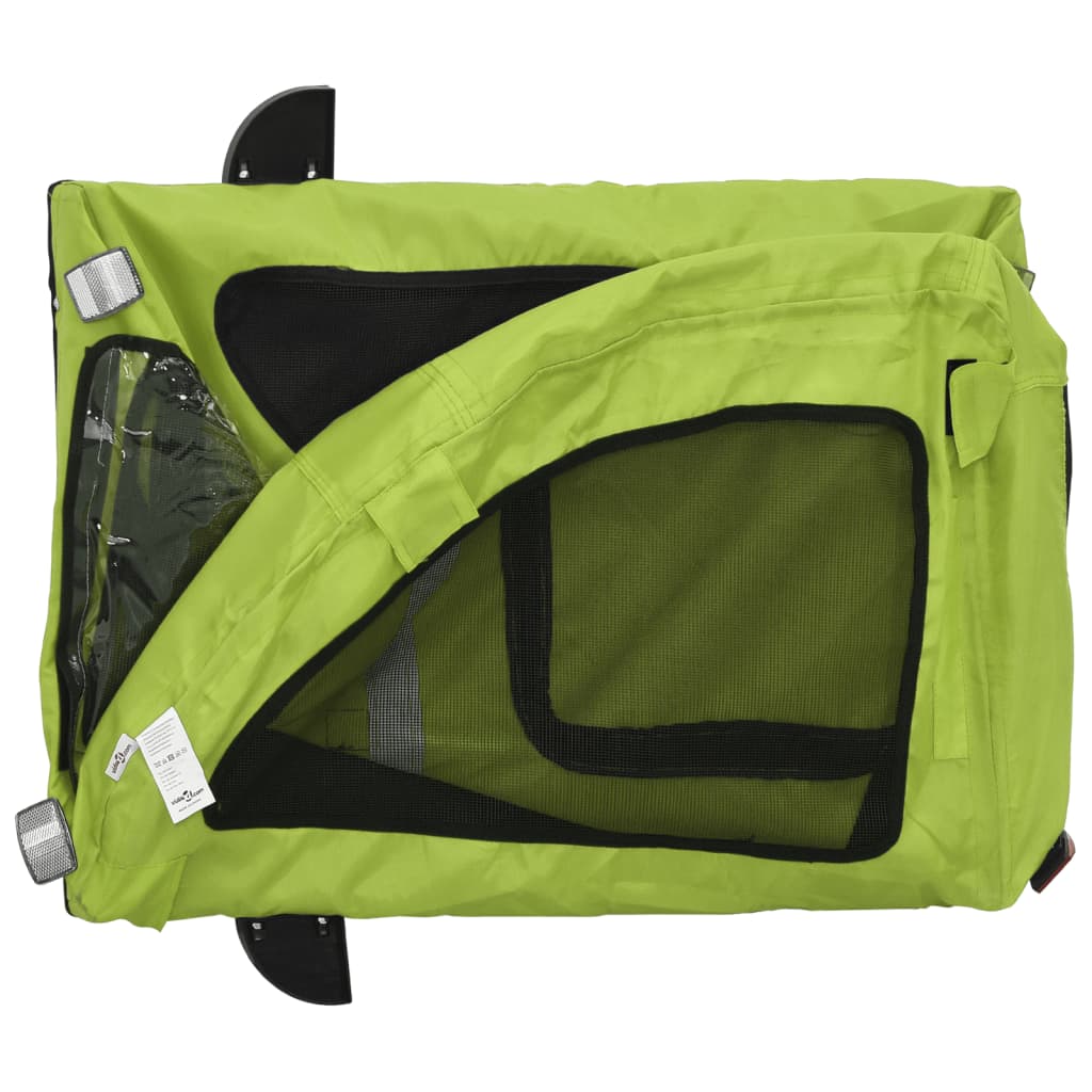 Hondenfietstrailer oxford stof en ijzer groen 124 x 53 x 53 cm Groen