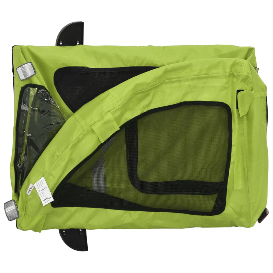 Hondenfietstrailer oxford stof en ijzer groen 124 x 53 x 53 cm Groen
