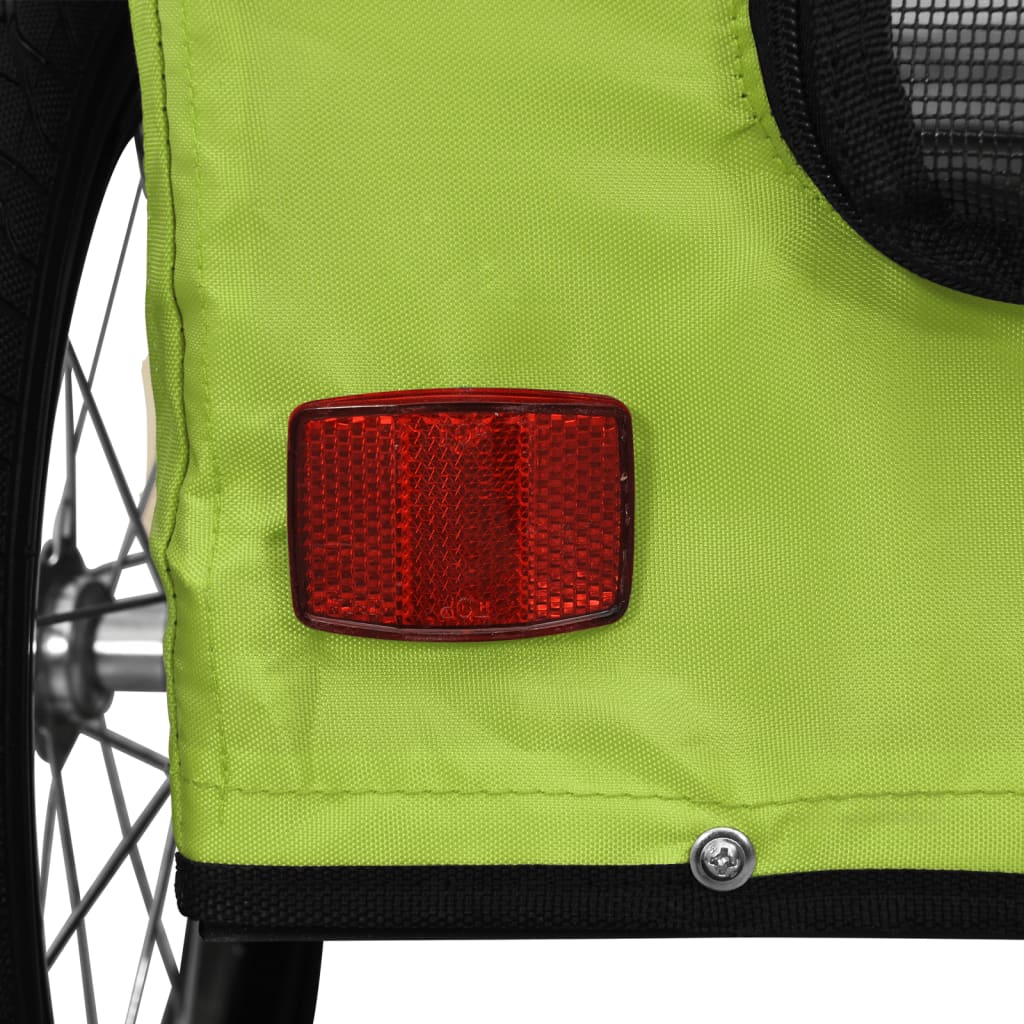 Hondenfietstrailer oxford stof en ijzer groen 124 x 53 x 53 cm Groen
