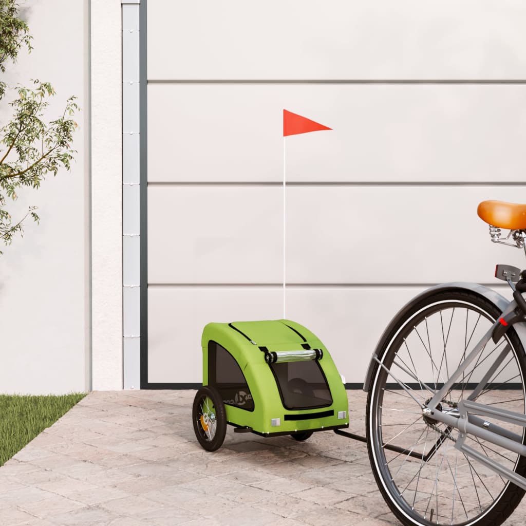 Hondenfietstrailer oxford stof en ijzer groen 124 x 53 x 53 cm Groen