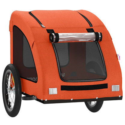 Hondenfietstrailer oxford stof en ijzer oranje