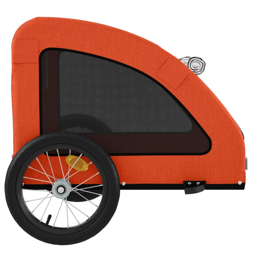 Hondenfietstrailer oxford stof en ijzer oranje