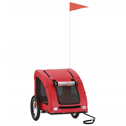 Hondenfietstrailer oxford stof en ijzer rood 125 x 63 x 66 cm Rood