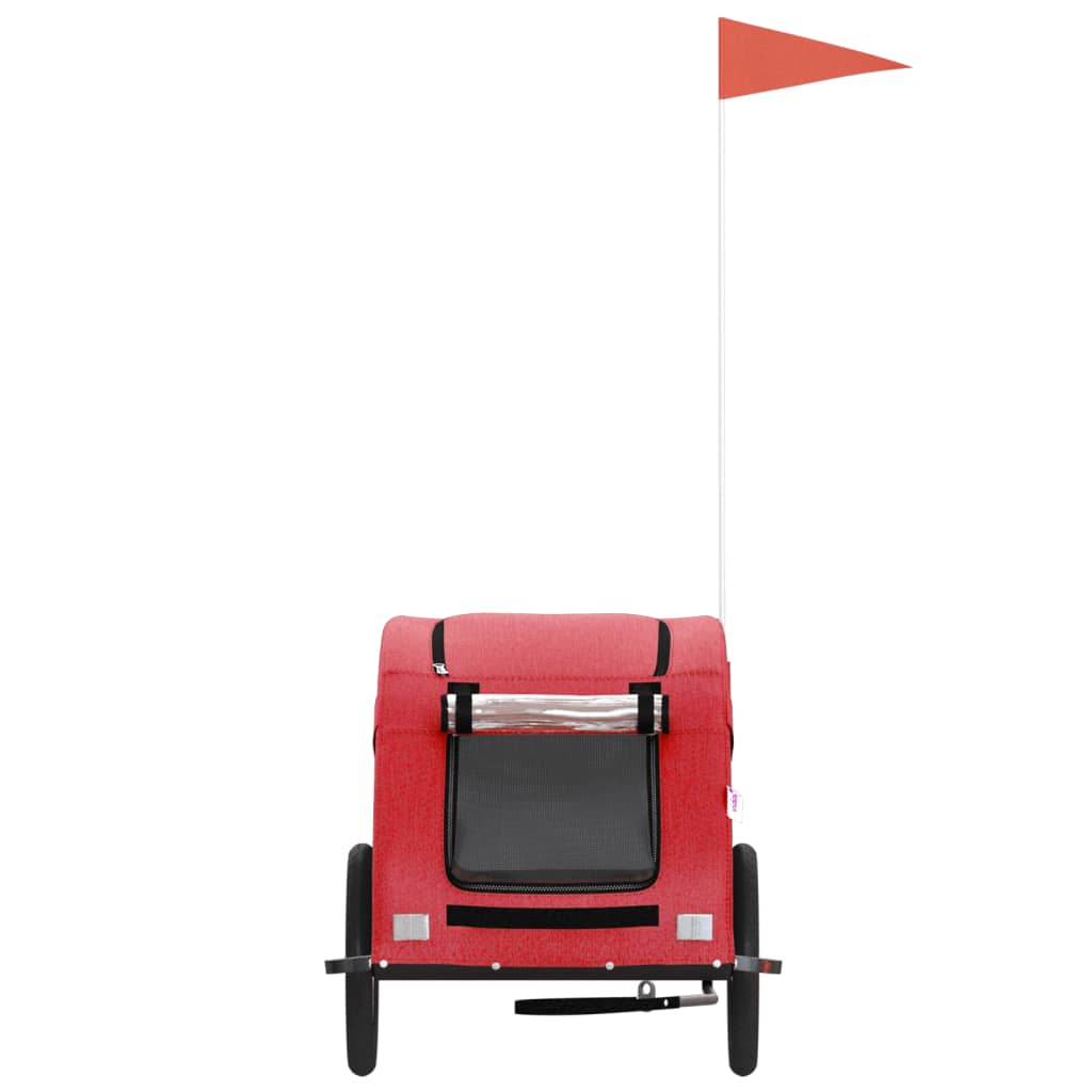 Hondenfietstrailer oxford stof en ijzer rood 125 x 63 x 66 cm Rood