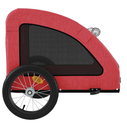 Hondenfietstrailer oxford stof en ijzer rood 125 x 63 x 66 cm Rood