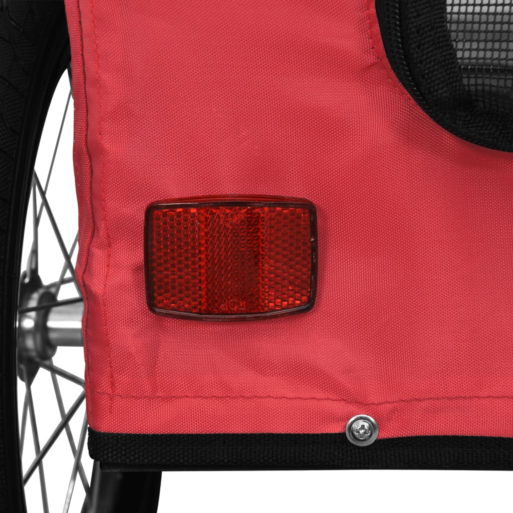 Hondenfietstrailer oxford stof en ijzer rood 125 x 63 x 66 cm Rood