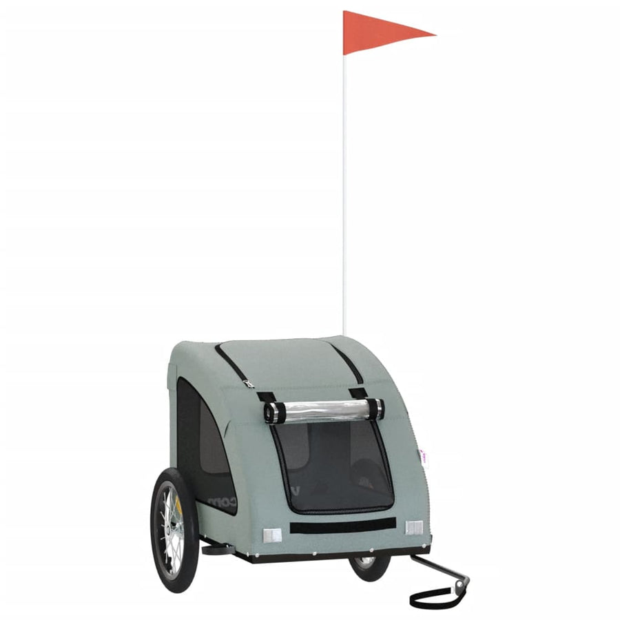 Hondenfietstrailer oxford stof en ijzer grijs 125 x 63 x 66 cm Grijs