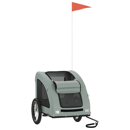 Hondenfietstrailer oxford stof en ijzer grijs 125 x 63 x 66 cm Grijs