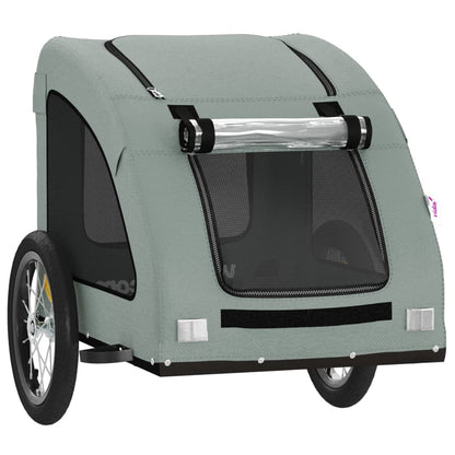 Hondenfietstrailer oxford stof en ijzer grijs 125 x 63 x 66 cm Grijs