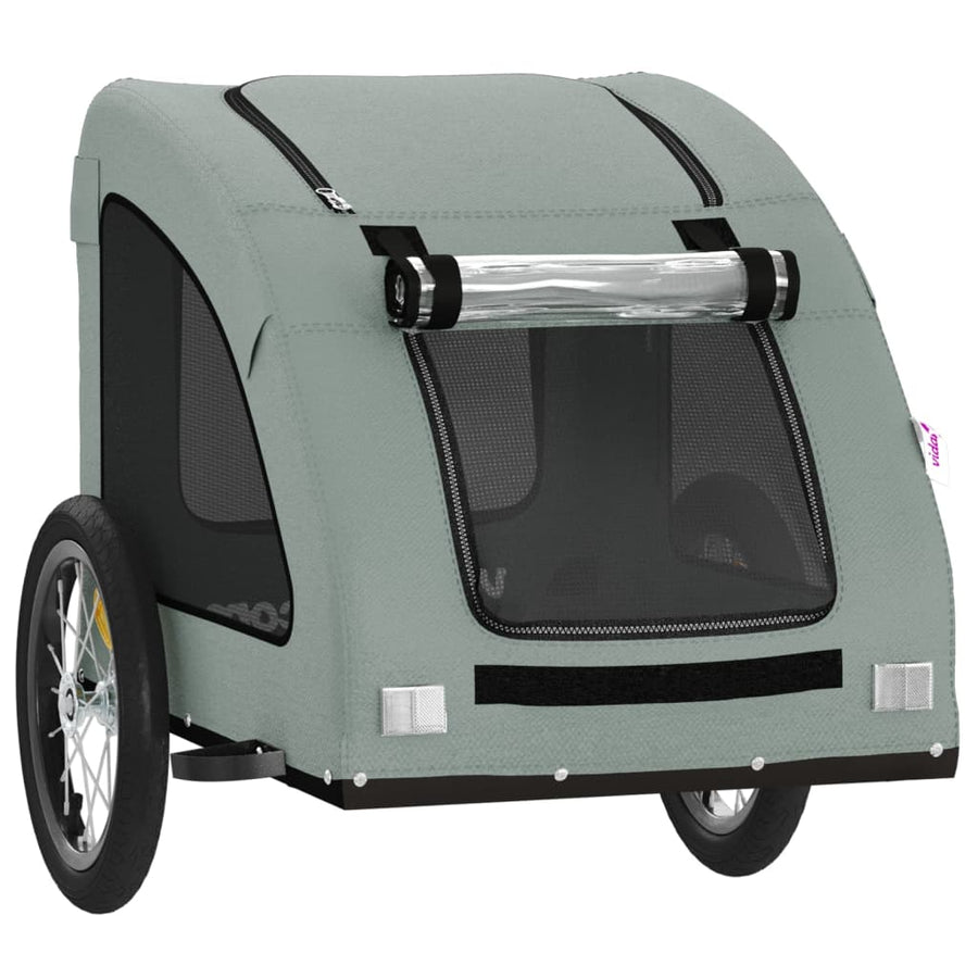 Hondenfietstrailer oxford stof en ijzer grijs 125 x 63 x 66 cm Grijs