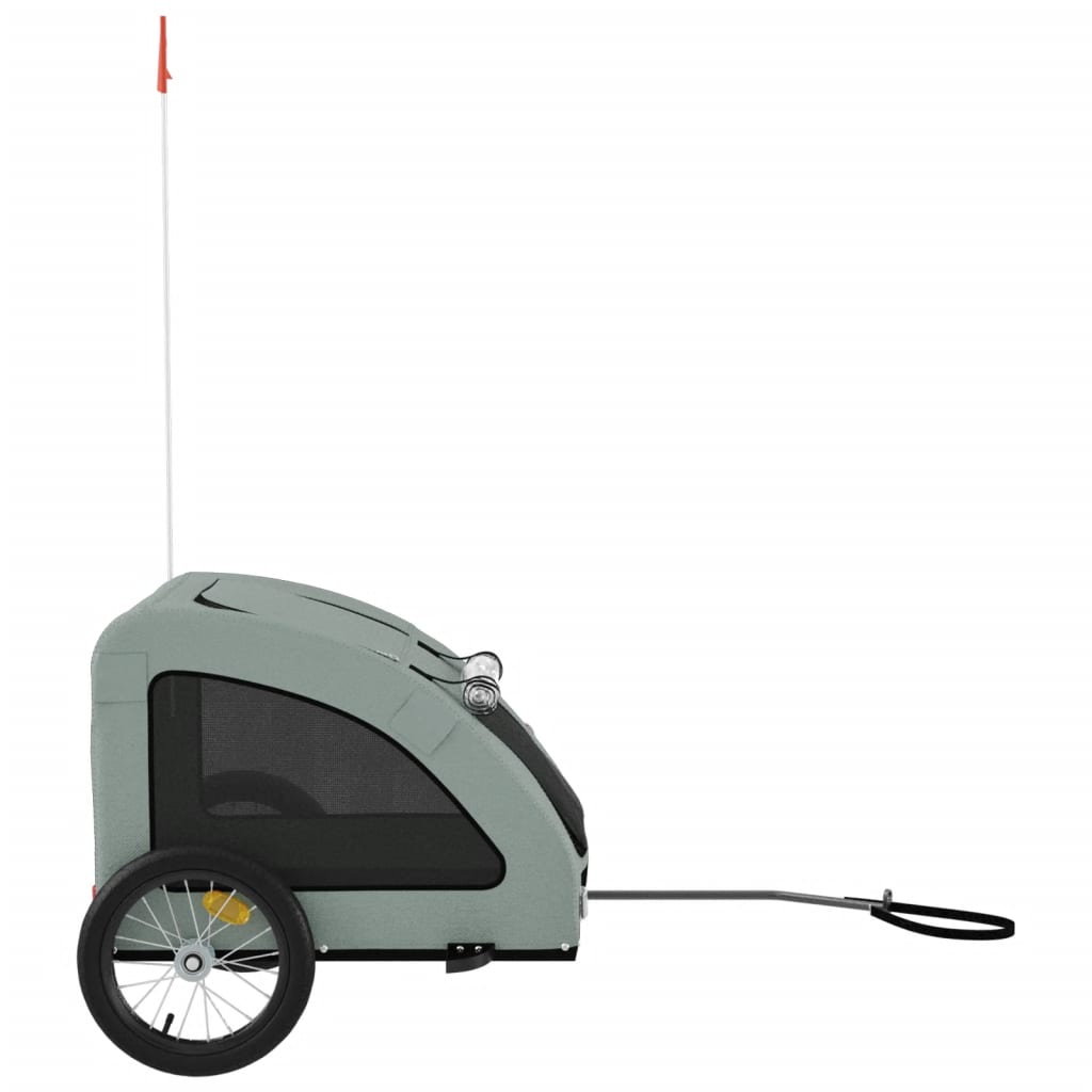 Hondenfietstrailer oxford stof en ijzer grijs 125 x 63 x 66 cm Grijs