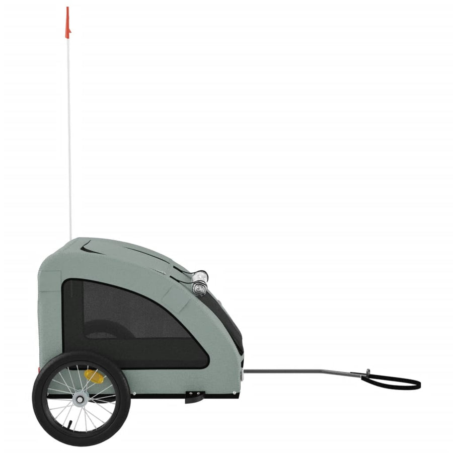 Hondenfietstrailer oxford stof en ijzer grijs 125 x 63 x 66 cm Grijs