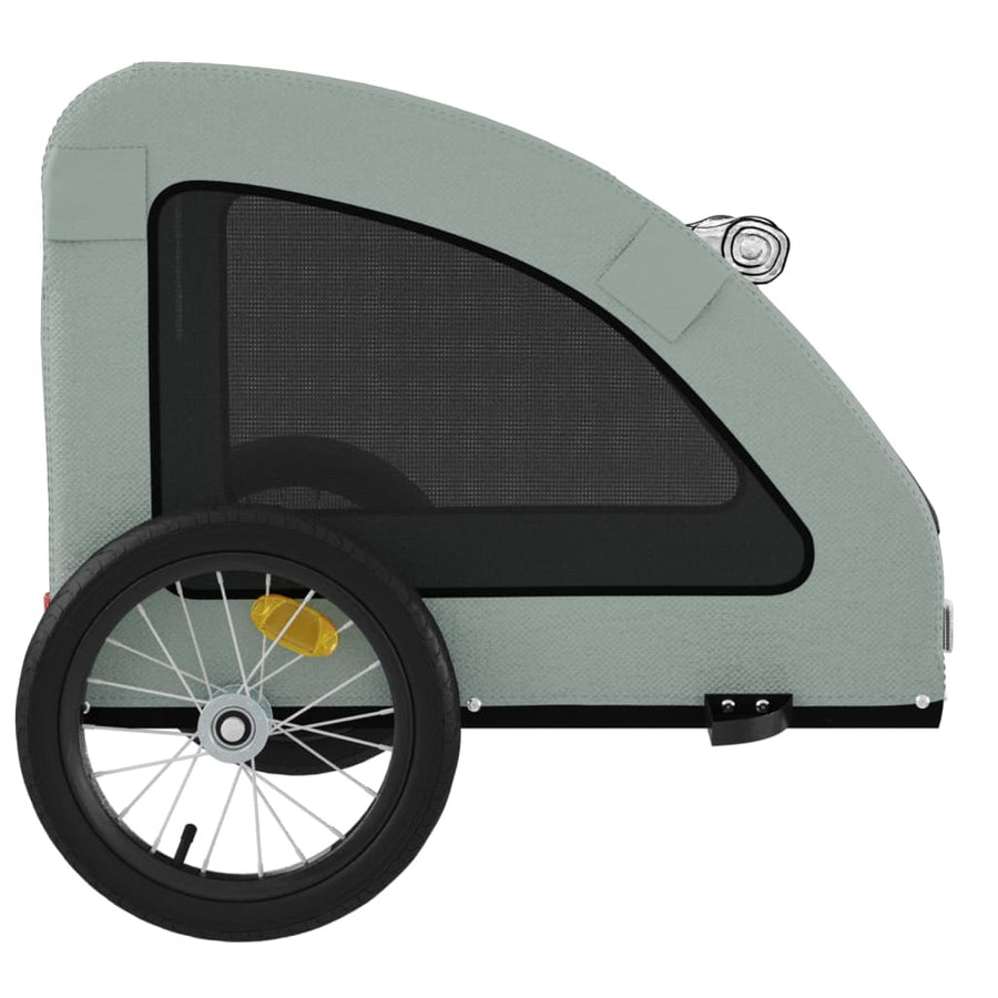 Hondenfietstrailer oxford stof en ijzer grijs 125 x 63 x 66 cm Grijs