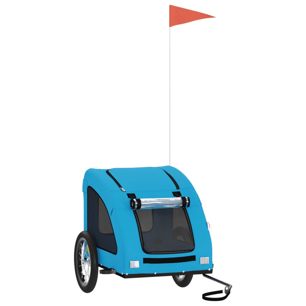 Hondenfietstrailer oxford stof en ijzer blauw 125 x 63 x 66 cm Blauw