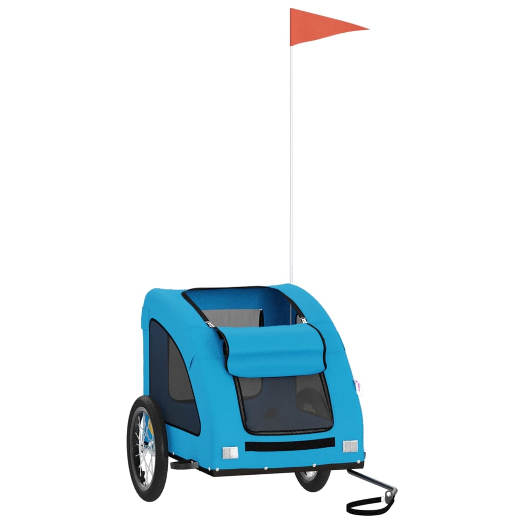 Hondenfietstrailer oxford stof en ijzer blauw 125 x 63 x 66 cm Blauw