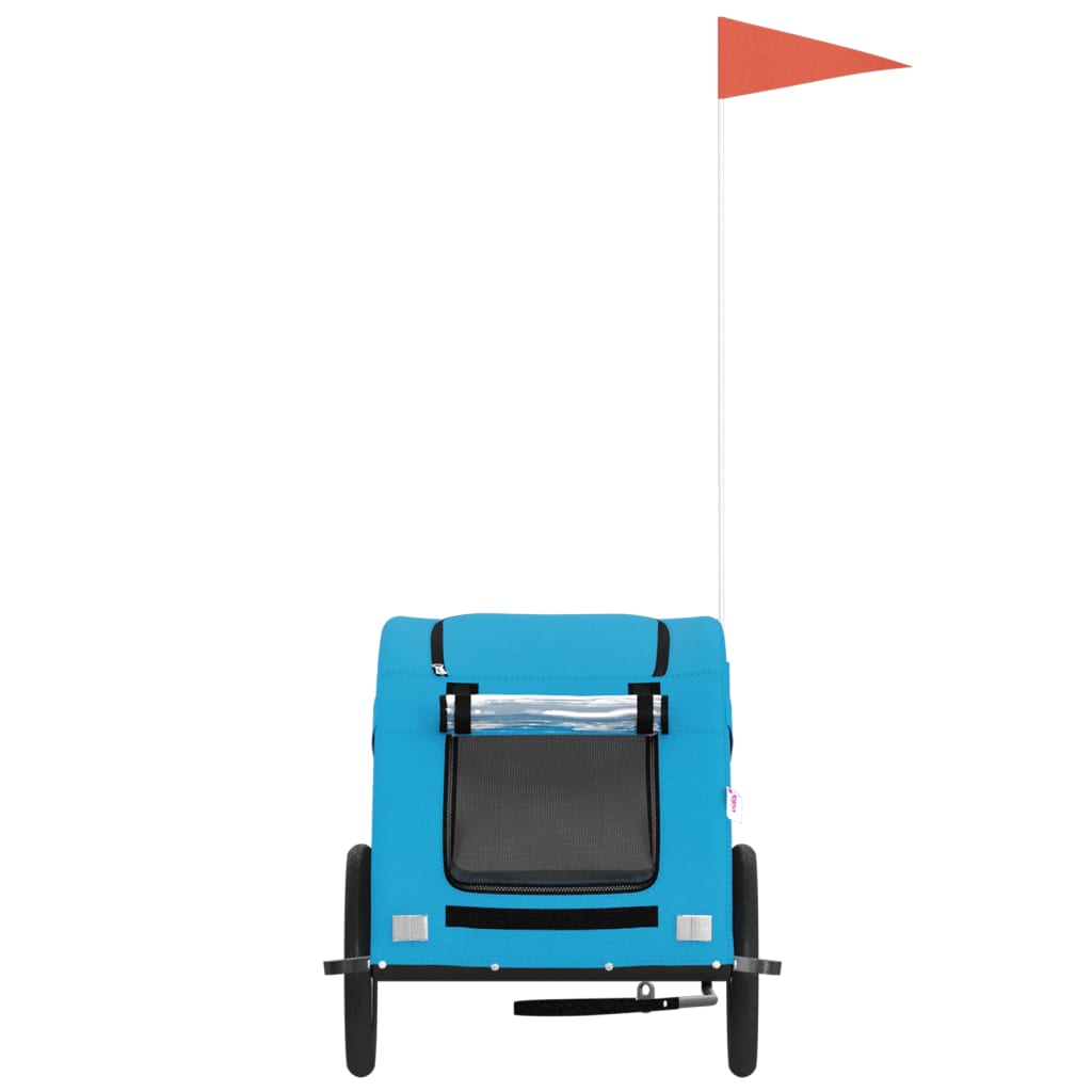 Hondenfietstrailer oxford stof en ijzer blauw 125 x 63 x 66 cm Blauw