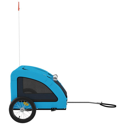 Hondenfietstrailer oxford stof en ijzer blauw 125 x 63 x 66 cm Blauw