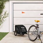Hondenfietstrailer 125x63x66 cm zwart oxfordstof ijzer