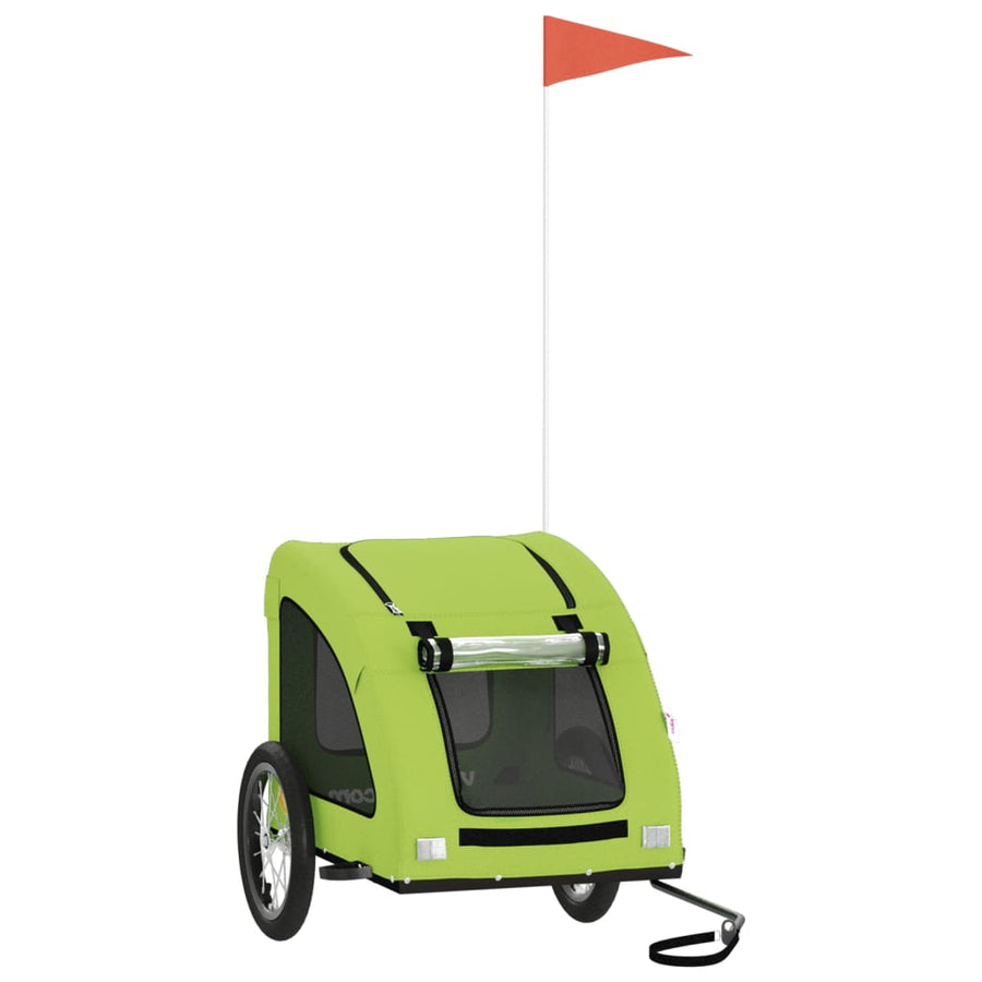 Hondenfietstrailer oxford stof en ijzer groen 125 x 63 x 66 cm Groen