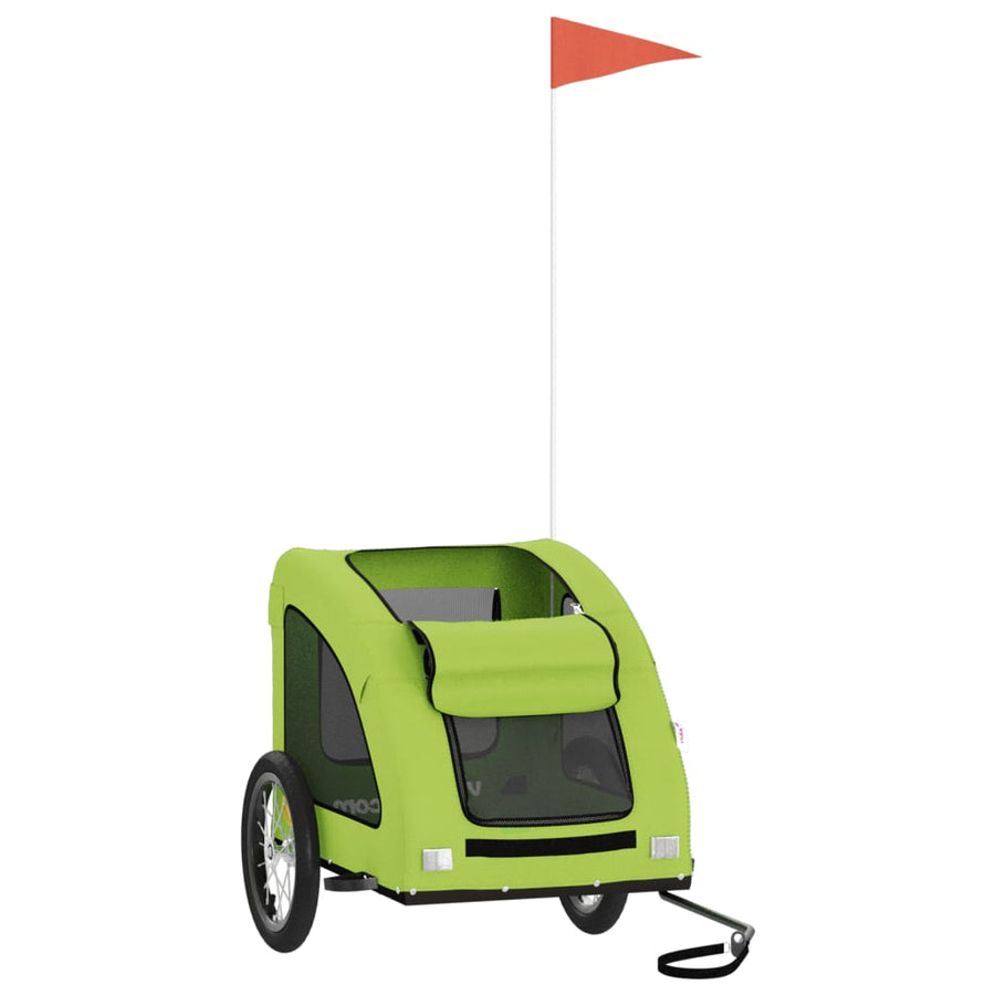 Hondenfietstrailer oxford stof en ijzer groen 125 x 63 x 66 cm Groen
