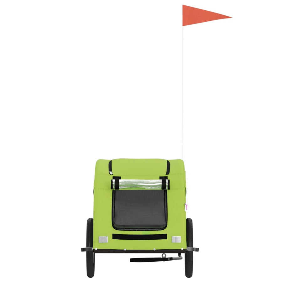 Hondenfietstrailer oxford stof en ijzer groen 125 x 63 x 66 cm Groen