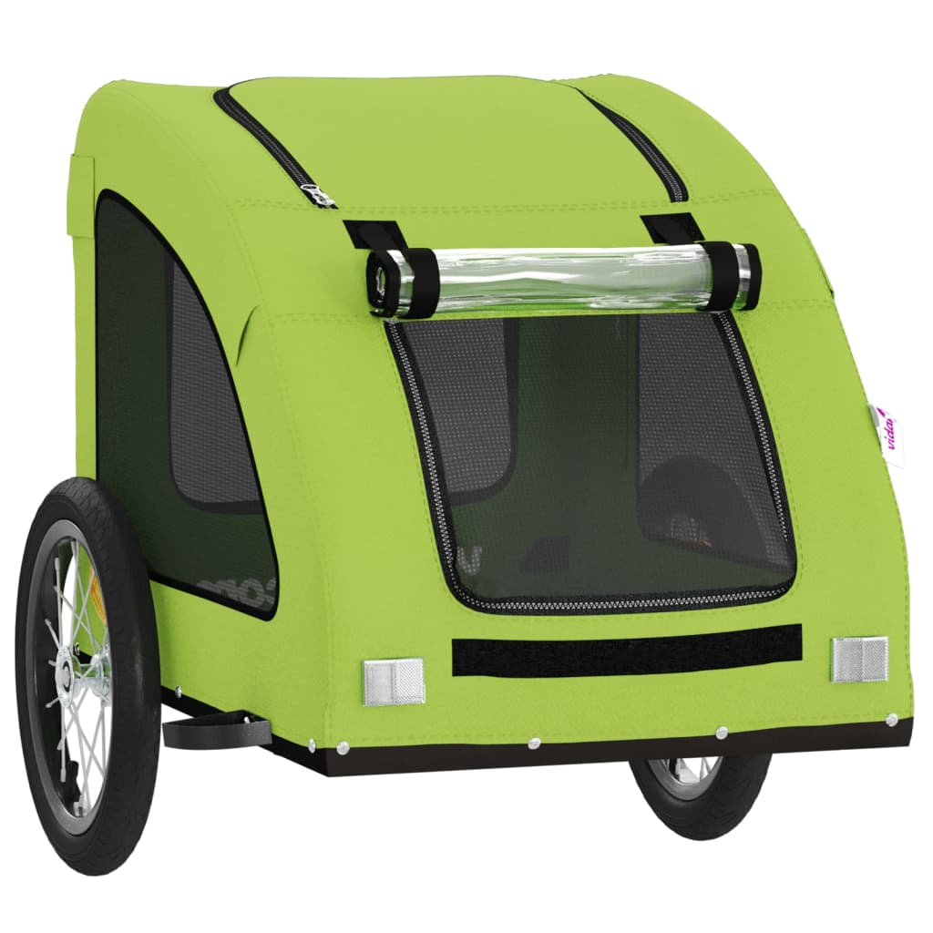 Hondenfietstrailer oxford stof en ijzer groen 125 x 63 x 66 cm Groen