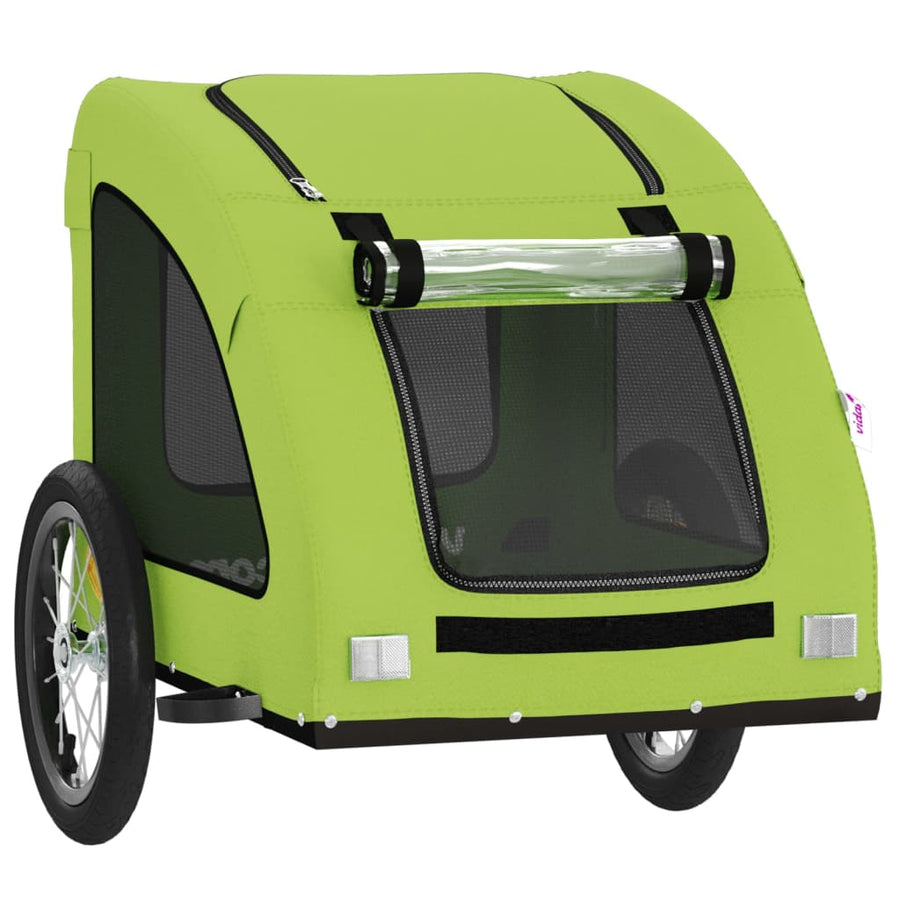 Hondenfietstrailer oxford stof en ijzer groen 125 x 63 x 66 cm Groen
